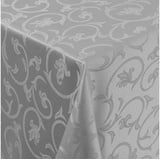 Moderno Tischdecke Tischdecke Stoff Damast Barock Jacquard Ranken Design mit Saum, Oval 160x220 cm grau Oval 160x220 cm