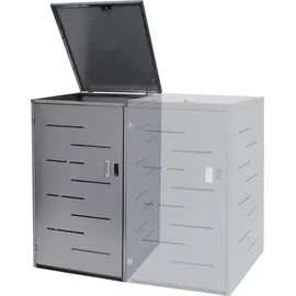Mendler Mülltonnenverkleidung E83 für 1 Tonnen 108 x 61 x 76 cm silber