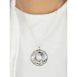 Engelsrufer Kette mit Anhänger Yin Yang Fisch blau/silber