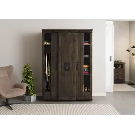 MASSIVMOEBEL24.DE Kleiderschrank Mango 140 x 200 x 65 cm Grau