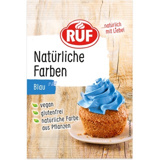 RUF Natürliche Farben Blau, natürliche Lebensmittelfarbe aus Spirulinaextrakt & Agavendicksaft, zum Färben von Teig & Cremes, glutenfrei & vegan, 1x8g