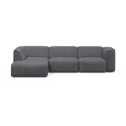 Ecksofa RAUM.ID "Merid jederzeit durch Module erweiterbar L-Form", grau (dunkelgrau), B:295cm H:70cm T:162cm, 100% Polyester, Sofas, als Modul oder separat verwendbar, für individuelle Zusammenstellung, Topseller