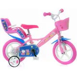 DINO BIKES Dino Peppa Wutz Pig 12 Zoll Kinderfahrrad Mädchenfahrrad Peppa – Rosa