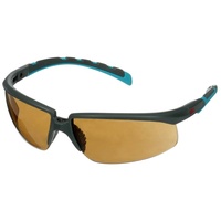 3M Solus 2000 Schutzbrille, grau/türkisfarbene Bügel, Scotchgard Anti-Beschlag Beschichtung (K&N), braune Scheibe, winkelverstellbar, S2005SGAF-BGR-EU