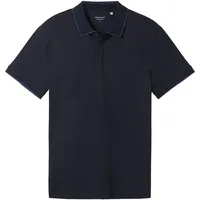 Tom Tailor Herren Basic Poloshirt, blau, Uni, Gr. XXL