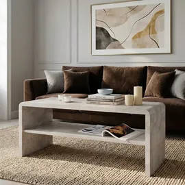 CARO-Möbel Couchtisch Grau, Holzwerkstoff, Mode, 100x40x40 cm, Wohnzimmer, Wohnzimmertische, Couchtische