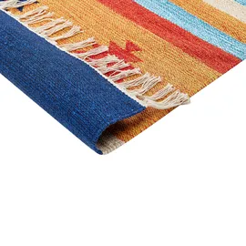 Beliani Teppich Taronik Bunt 140 x 200 cm Baumwolle Kelim