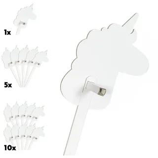 foldzilla Steckenpferd aus Pappe 115 x 40 x 25 cm Hobbyhorse Stockpferd - Einhorn weiß zum Bemalen und Bekleben