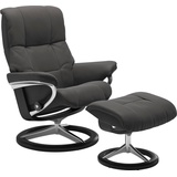 Stressless Stressless® Relaxsessel »Mayfair«, (Set, Relaxsessel mit Hocker), mit Hocker, mit Signature Base, Größe S, M & L, Gestell Schwarz, grau