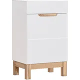 Lomadox - Waschtischunterschrank 50 cm SOLNA-56 Hochglanz weiß mit Wotaneiche, b x h x t ca. 50 x 84 x 39cm