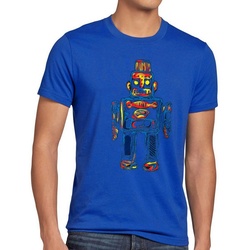 style3 Print-Shirt Herren T-Shirt Sheldon Toy Robot big bang cooper tbbt Roboter spielzeug Leonard blau XXXL