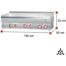 RomuxRomux® - 100cm Hard Chrome Griddle Top Table Top Electric 100cm Hard Chrome Griddle für das Gastgewerbe mit schneller Aufheizzeit
