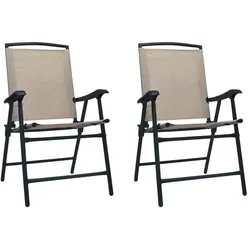 vidaXL Klappbare Gartenstühle 2 Stk. Textilene Taupe