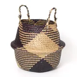 Woven Aufbewahrungskorb mit Griff Blumen Vase zum Aufhängen Korb Tasche Weidenkorb Diamantform 29x26cm