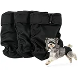 ZORVENIX 3 Stück Wiederverwendbare Hundewindeln für Hündinnen, Hygienische Waschbare Windel Hund, Hochabsorbierend Höschen für Hündinnen bei Inkontinenz & Läufigkeit, (Schwarz, XL)