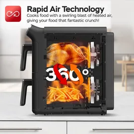 TURBO TRONIC TurboTronic Heißluftfritteuse XXL 11L schwarz