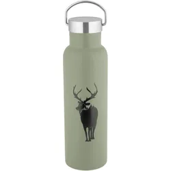 axentia Isolier-/Trinkflasche Edelstahl"Elch"0,6l - grün