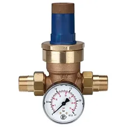 Druckregler für Wasser, inkl. Manometer, R 1/2", 0,2 - 2 bar