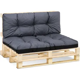 Amazinggirl Palettenkissen 120 x 80 x 40 cm grau 2-tlg.