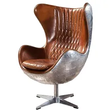JV Möbel Ohrensessel Drehbarer Sessel Leder 81 x 117 x 85 cm Braun