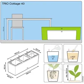 LECHUZA Trio Cottage 40 Komplettset 130 x 42 x 44 cm granit