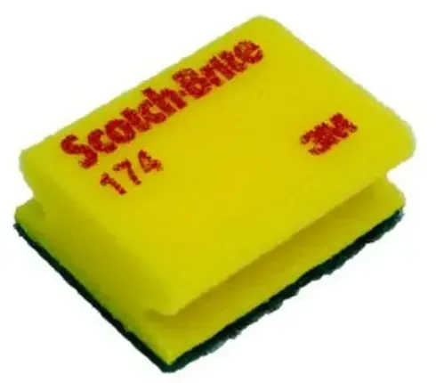 Putzschwamm 3M Scotch Brite 174 kratzfrei gelb/grün gründliches reinigen ohne zu kratzen, 70x95 mm