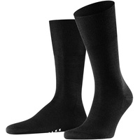 Falke Herren Socken Airport SO Wolle Baumwolle einfarbig 1 Paar, Schwarz (Black