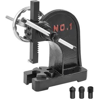 Vevor Dornpresse, 1 t Handhebelpresse, Manuelle Dornpresse Präzisions Handpresse, 135 mm Maximale Höhe, Manuelle Desktop-Stanzpresse aus Gusseisen, zum Stanzen, Biegen, Strecken, Formen