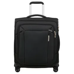 Weichgepäck-Trolley SAMSONITE "RESPARK, verschiedene Größen und Farben", Gr. B/H/T: 45cm x 56cm x 25cm 60 l, ozone schwarz, Polyester, casual, Koffer, Handgepäck-Koffer Trolley Weichgepäck-Koffer Spinner TSA