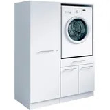 laundreezy Mehrzweckschrank-Set 118 x 162 x 68 cm Weiß