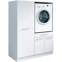 laundreezy Mehrzweckschrank-Set 118 x 162 x 68 cm Weiß