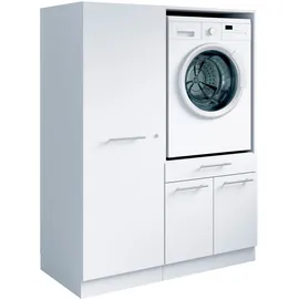 laundreezy Mehrzweckschrank-Set 118 x 162 x 68 cm Weiß