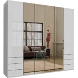 Wiemann Falttürenschrank »Kansas«, mit Spiegel und Glas weiß/Weißglas und Spiegel, Schränke, 750585-0 B/H/T: 250 cm x 217 cm x 58 cm