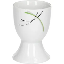 6er Set Eierbecher Donna 4,8cm - weißes Porzellan mit Liniendekor 6 Stück