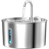 Katzenbrunnen Edelstahl Trinkbrunnen für Katze: Katzenbrunnen für Katzen Hunde - Ultra-Quiet Katzentrinkbrunnen 2,2 L Kein Sputter Wasserbrunnen Wasserspender für Haustier