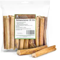 Kaureks Natur, Ochsenziemer 20 Stück ca. 15 cm (wiegen ca. 700g) Rinderziemer, wie Ochsenschwanz, Kopfhaut für Hunde