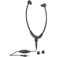 Newgen Medicals Kopfhörer Kabel: TV-Kinnbügel-Kopfhörer mit 3,5-mm-Klinkenanschluss, bis 117 dB (Kopfhörer mit Lautstärkeregler, Kinnkopfhörer, in Ear kabelgebunden)