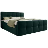 Luxusbetten24 Boxspringbett Cozy Samt mit Stauraum 180x200 Grün Ohne