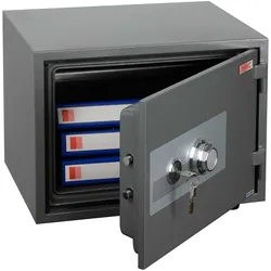 Tresor MCW-L48, feuerfest (60min) Safe Geldschrank Doppelbolzenverriegelung, 44kg Metall 38x50x44cm 19L ~ grau