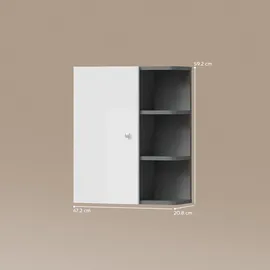 livinity Livinity® Badschrank, Fucino, Weiß Hochglanz, 47.2 x 59.2 cm