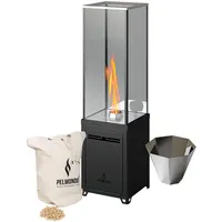 Pelmondo® Burner Set Terrassenofen – Rauchfreier Outdoor Heizstrahler mit Holzpellets - mit Sicherheitsglas - Made in Austria