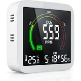 Brandson CO2 Messgerät für Raumluft, Luftqualitätssensor, Alarmfunktion, präzise CO2-Messung, für Innenräume