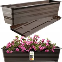 Kadax Blumenkasten mit Untersetzer, Braun, 60 cm - KADAX