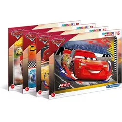 Clementoni 22232 - Supercolor Puzzle 2er Set - Cars (15 Teile) 2 Motive