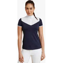 Turnier-Poloshirt 500 kurzarm Damen blau asphaltblau|asphaltblau|ultraweiß XL