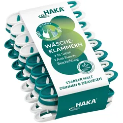 HAKA Wäscheklammern 16Stk. Kunststoff starker Halt Soft-Grip Klammern langlebig
