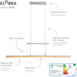 Elobra Panama 1-flg. 18W 60 cm Holz Eiche