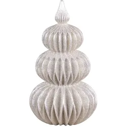 Chic Antique Weihnachtsbaum Figur Zwiebelturm, Ø 15 cm, H 27 cm, champagner