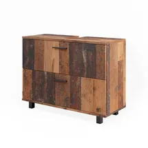 Vicco Waschbeckenunterschrank Ilias Eiche rustikal 80 x cm Badezimmer, Schrank Badschrank Badkommode Badmöbel 2 Schubladen
