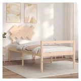 vidaXL Seniorenbett mit Kopfteil 90x200 cm Massivholz